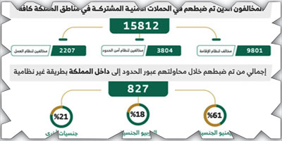 ضبط (15812) مخالفًا لأنظمة الإقامة والعمل 