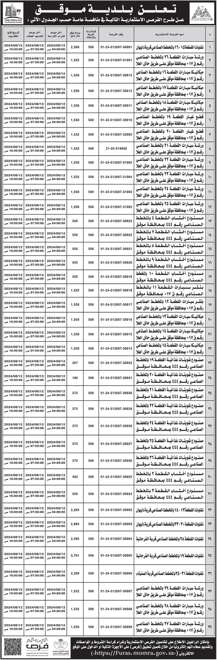 إعلان بلدية موقق 